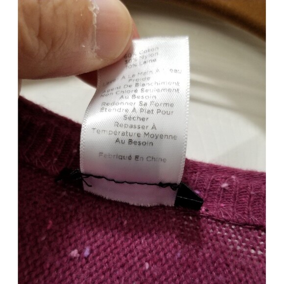 Talbots pullover cotton blend sweater sparkly size m vintage raspberry - Picture 11 of 12